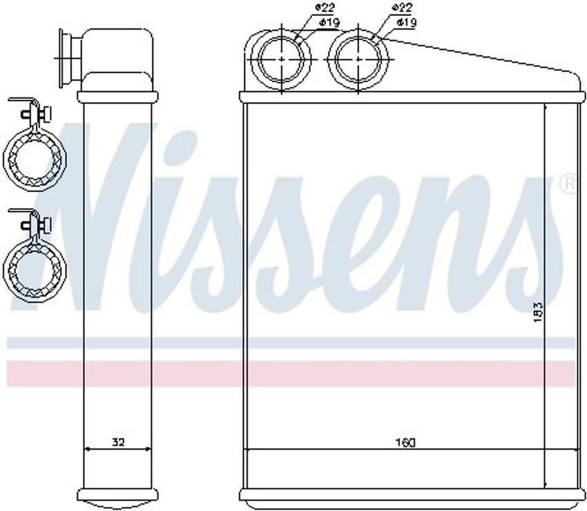 Mini Heater Core 64113422666 - Nissens 70807